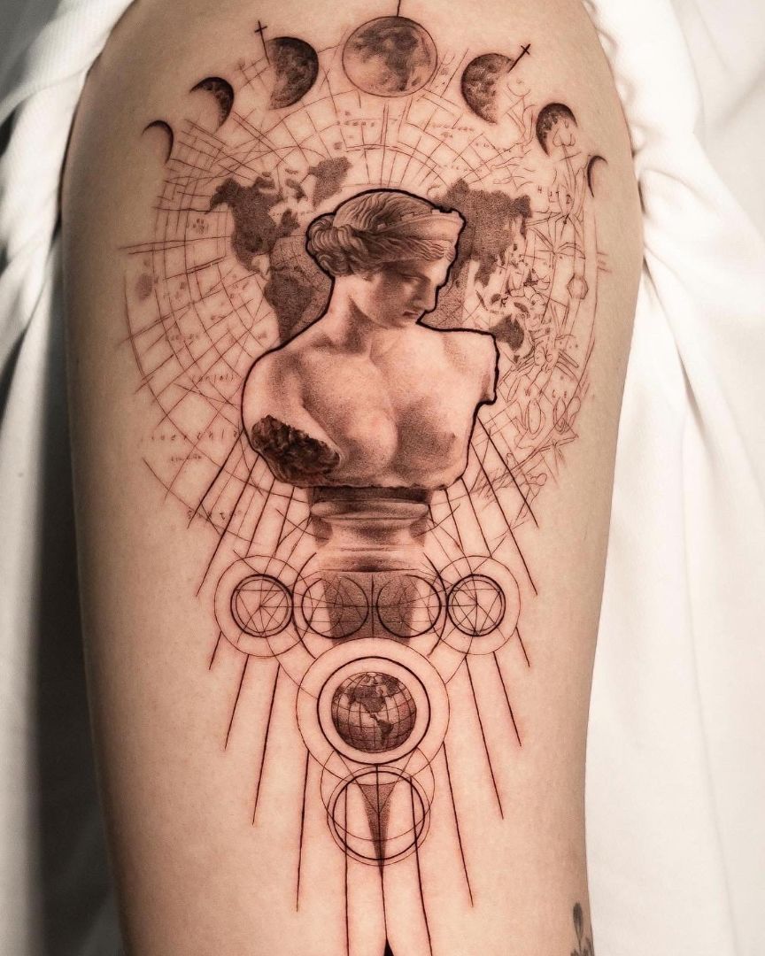 black and gray realism tattoo