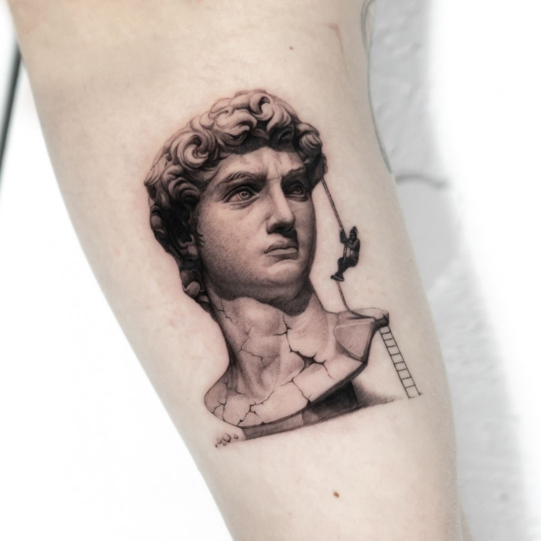 black and gray realism tattoo