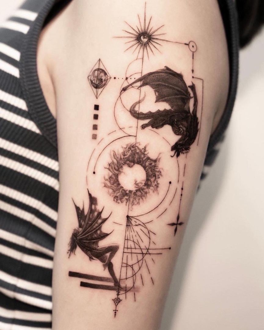 black and gray realism tattoo