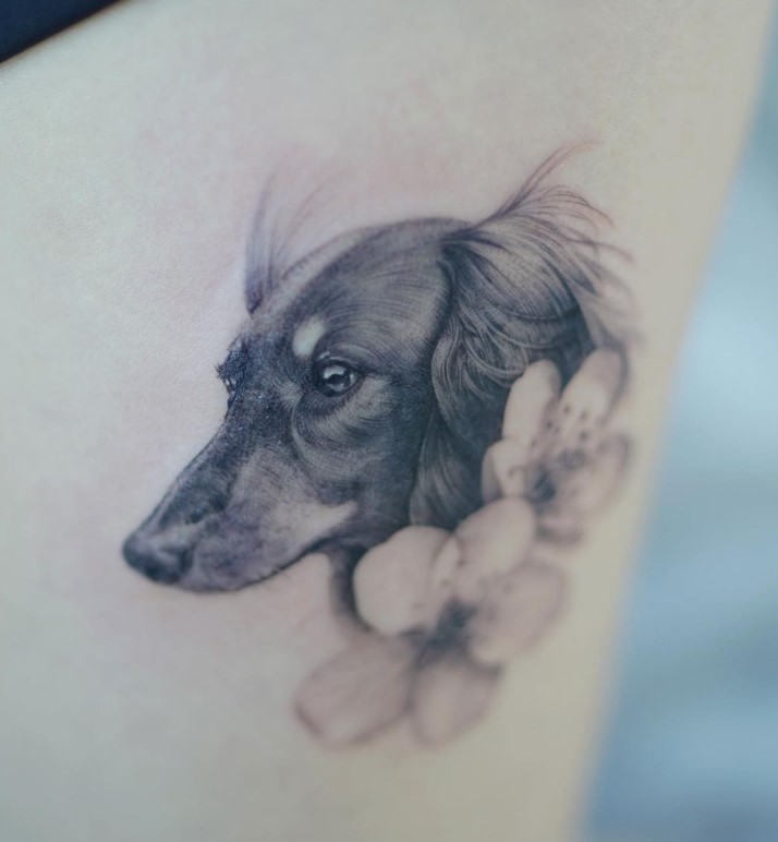 Dachshund Dog Pet Realism Tattoo