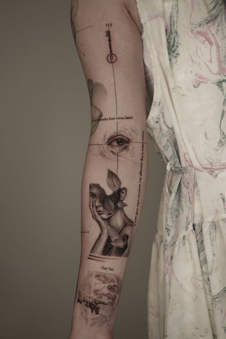 black and gray realism tattoo